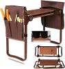 Widen Garden Kneeler and Seat Bench Folding Garden Workseat with EVA Foam Kneeling Pad and Dual Pouch