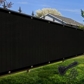 Artpuch Privacy Fence Screen Black Customized Outdoor Mesh Panels for Backyard, Balcony,Patio,Construction Site with Zip Ties (Color: Black, size: 4x90 ft)