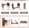 Widen Garden Kneeler and Seat Bench Folding Garden Workseat with EVA Foam Kneeling Pad and Dual Pouch